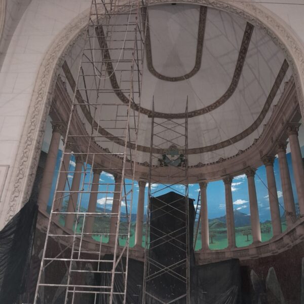 Obra do teto da Paróquia